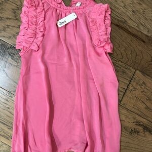 Glam Pink Ruffle Tank Top